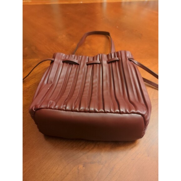 PLEATED BUCKET BAG Zara brown pleated  bucket bag
